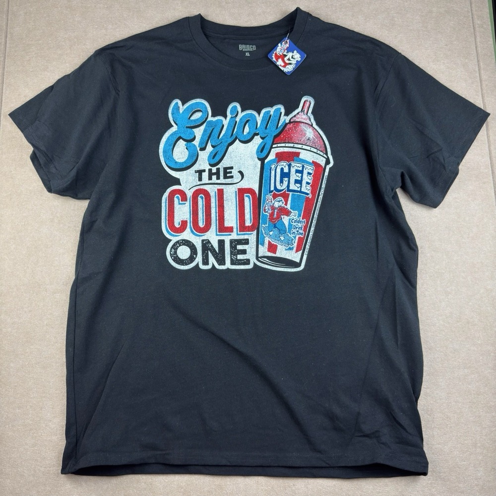 Brisco Brands Shirt Men XL Black ICEE Polar Bear Enjoy Cold One Graphic Tee‎